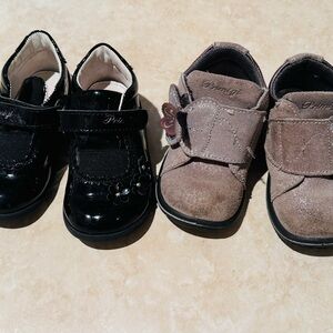 Primigi Kids Black Patent and Taupe Suede Shoes 
Size 5 Bundle